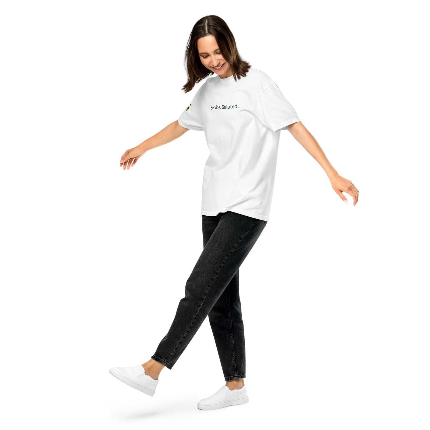 Service. Saluted. Heavyweight T-Shirt | White